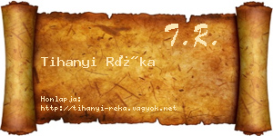 Tihanyi Réka névjegykártya